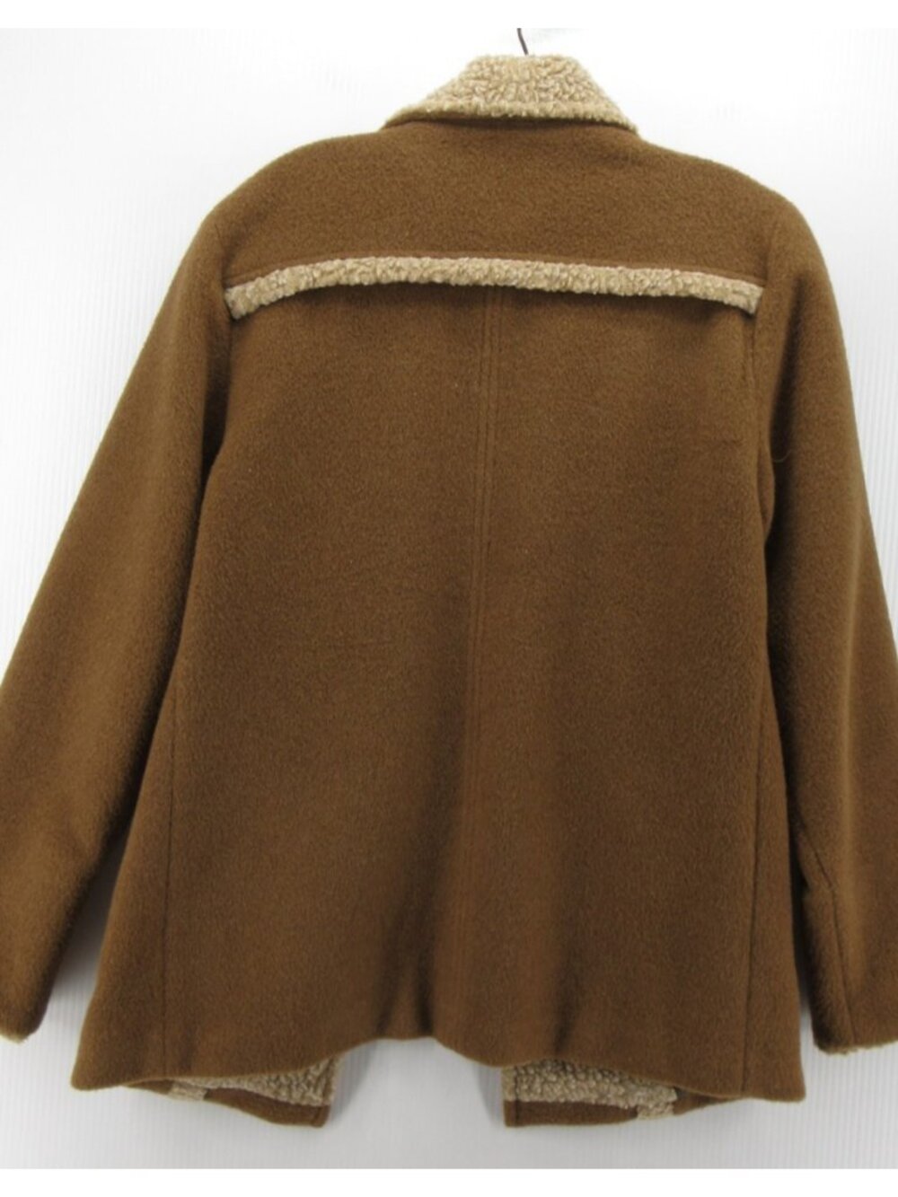Peruvian Link Jacket Small Alpaca Open Western Teddy Fleece Trim - Picture 7 of 12